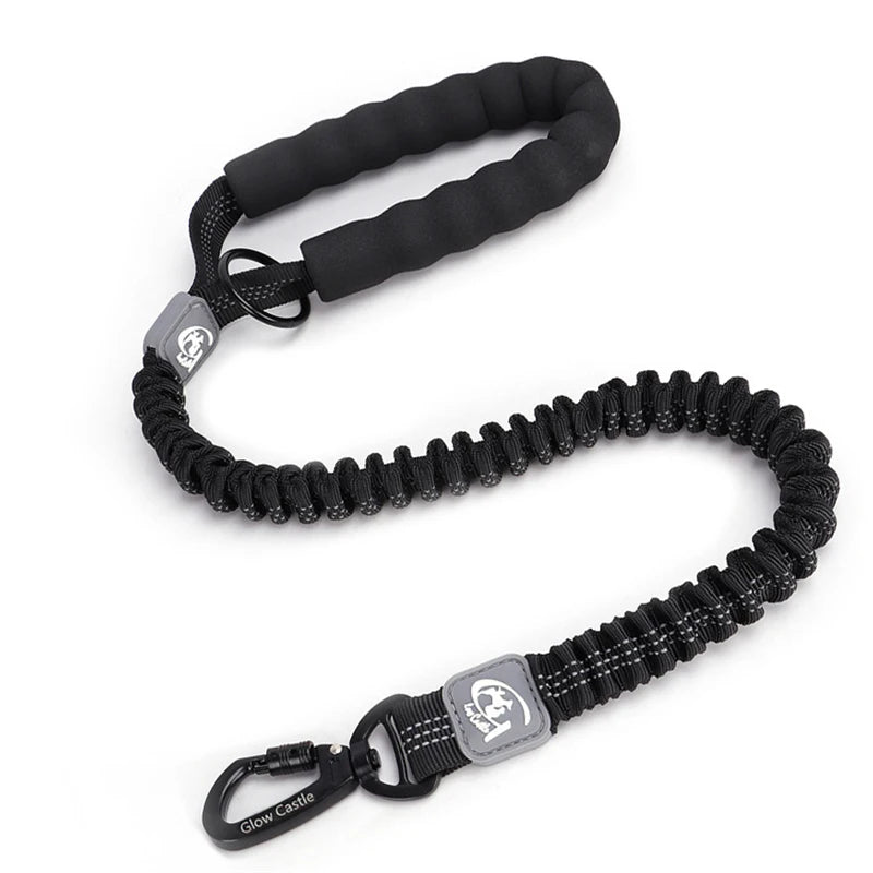 50cm Short Dog Leash Big Dog Training Leash Elastic Tactical Dog Lead Strong Short Traction Rope Durable Large Dog Leash Green