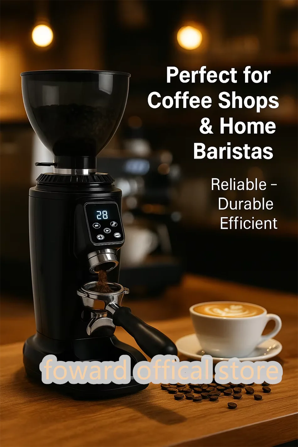 B64 Commercial Coffee Grinder 64mm Flat Burr Anti-Static For Espresso Pour Over French Press Coffee Mill Grinding Machine