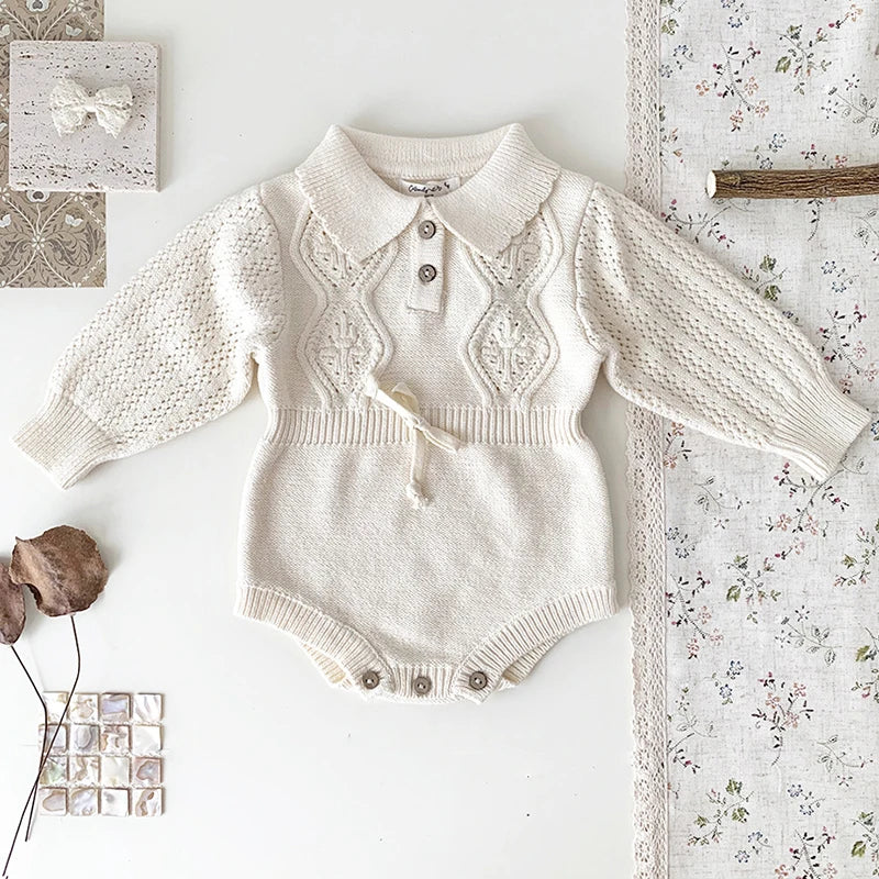 Spring Newborn Infant Toddler Baby Girl Boy Rompers Warm Knit Jumpsuit Long Sleeve Soft Outfits Clothing Baby Winter knit Romper