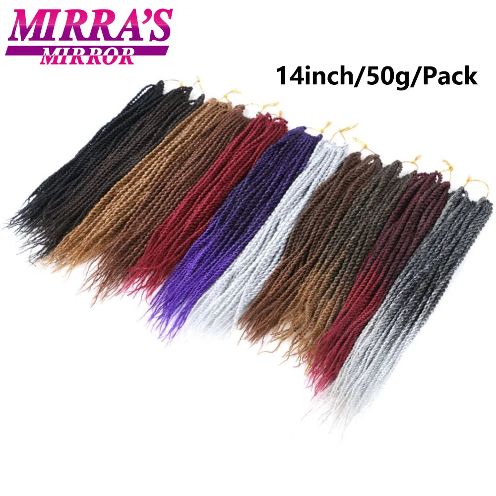 Senegalese Twist Crochet Hair 14/18/22 Inch Synthetic Mini Senegalese Crochet Braids for Black Women 30 Roots/Pack Braiding Hair