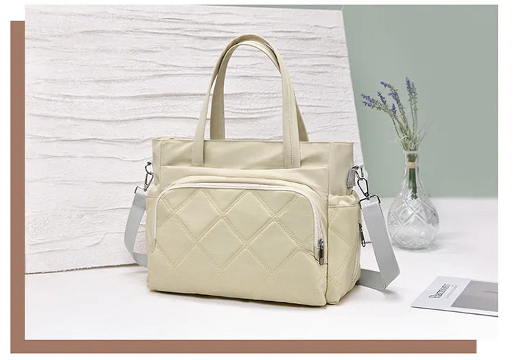Personalized Name Simple Mommy Bag Large Capacity Solid Color Single Shoulder Crossbody Bag Baby Diaper Storage Bags