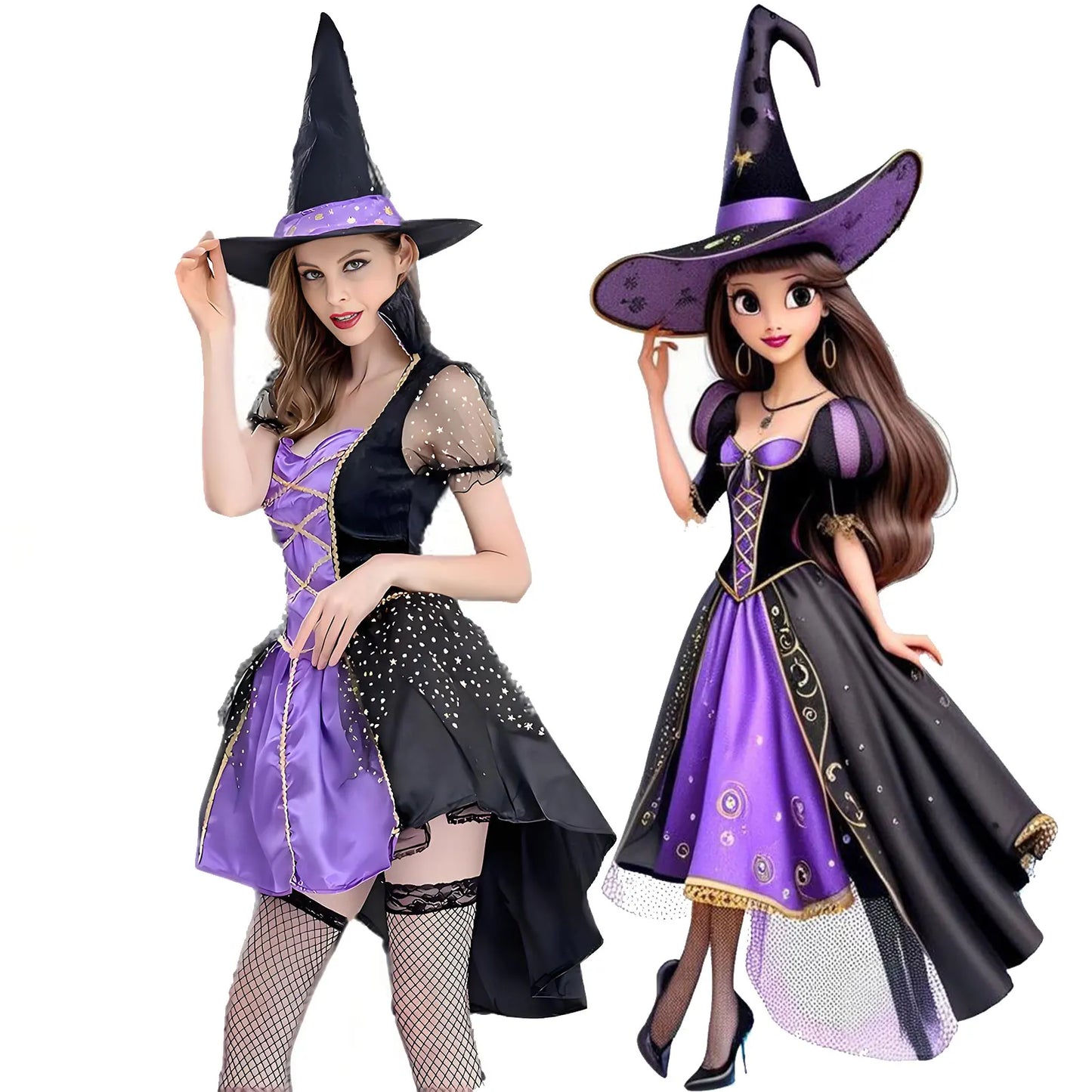 Halloween Costume Adult Woman Queen Dress Magic Witch Easter Demon Vampire Bride Death Witch Cosplay Costumes Retro Court Dresse
