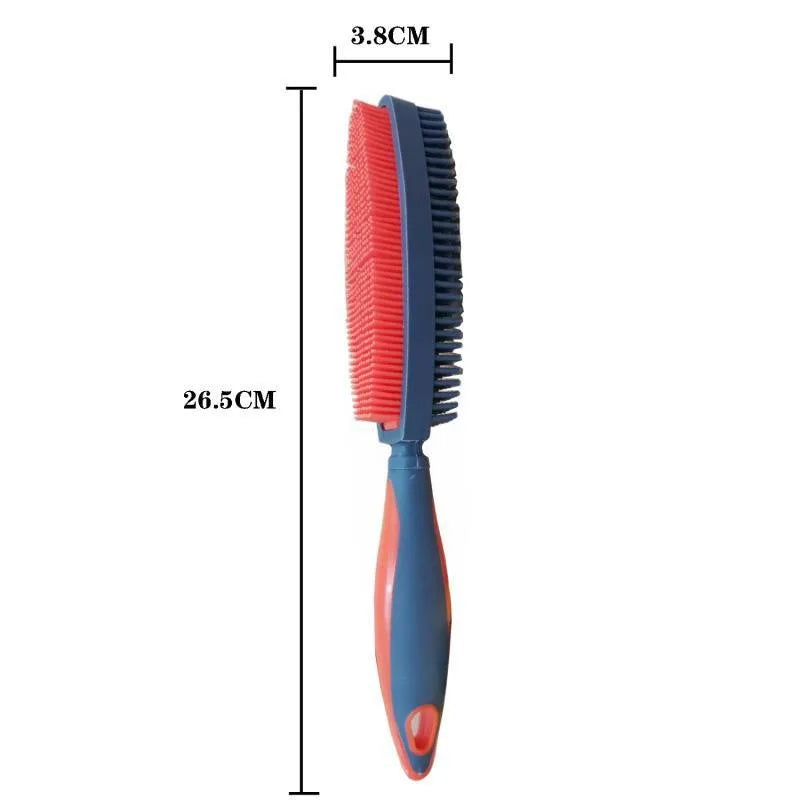 Silicone Pet Hair Brush with Massage - Dog Cat Grooming Tool, Easy Clean for Clothes Car Furniture