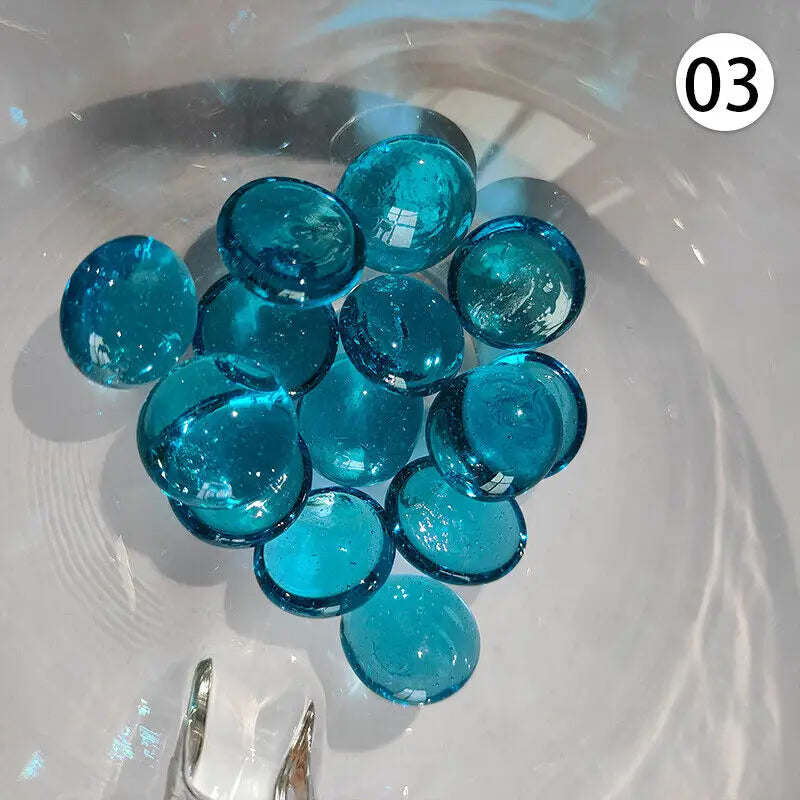 100% Natural Round Clear Quartz Crystal Bulk Tumbled Stone Mini Colourful Flat Stone Ornament Fish Tank Aquarium Decorations