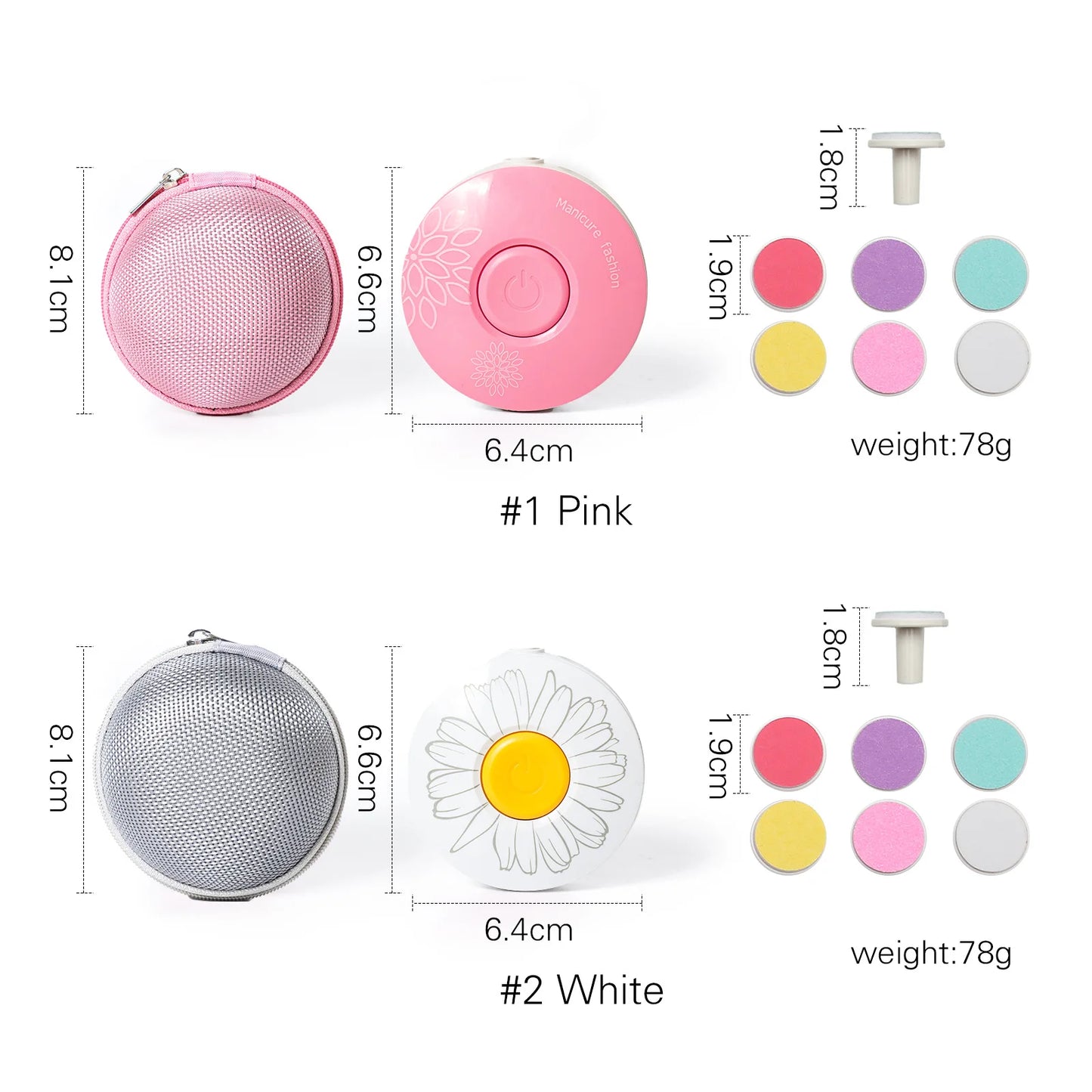 6Pcs Electric Baby Nail Trimmer Kid Nail Polisher Tool Infant Manicure Scissors Newborn Hygiene Kit Nail Clipper Cutter with Bag
