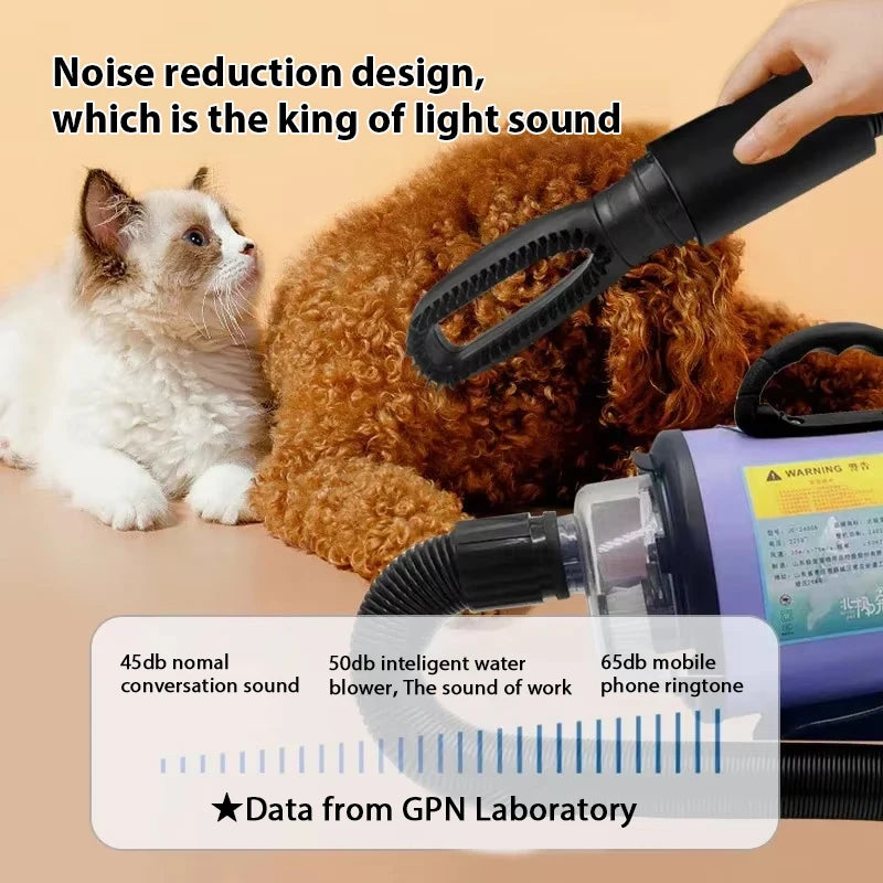 2800W High-power Dogs Hair Dryer Cat Grooming Water Blower Motor Warm Wind Adjustable Blow-Dryer Professional Drier Pet Supplies