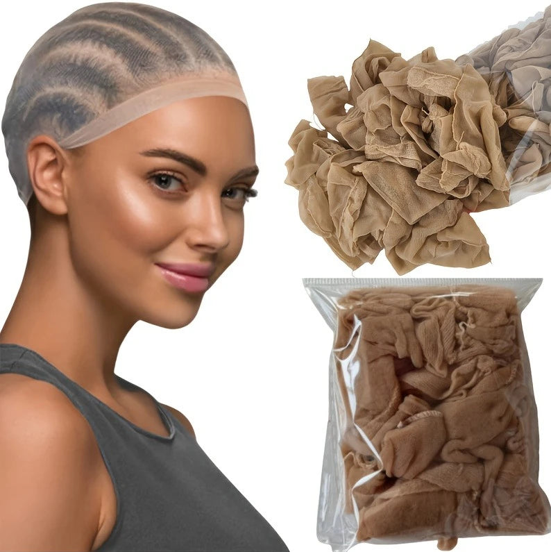 10Pcs HD Wig Caps High Quality Transparent HD Hair Nets Weave Nylon Stretchy Lace Front Wig Cap for Women Men Light Brown