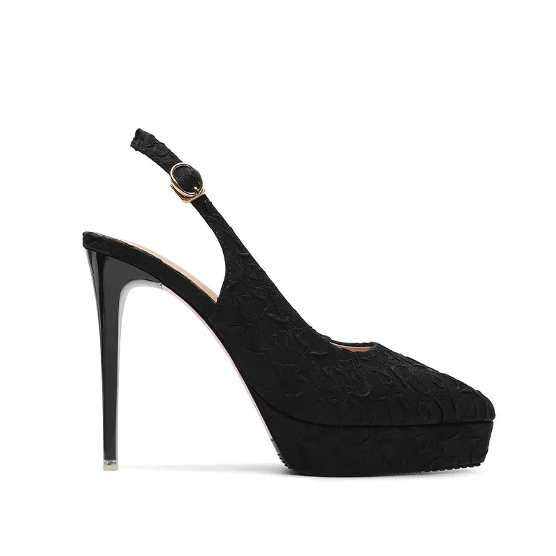 Women Baotou Platform Sandals Block High Heels Solid Shoes Sexy Party Stiletto Heel Women Dress Shoes Sandalias De Mujer 2024