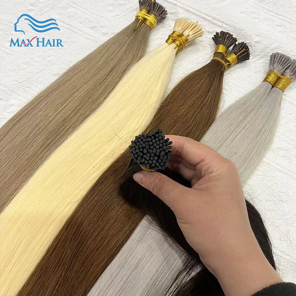 Human Hair i tip 100% human hair extensions Keratin Straight Brazilian Remy Human Hair Natural Capsule Hair Extension  30 inch