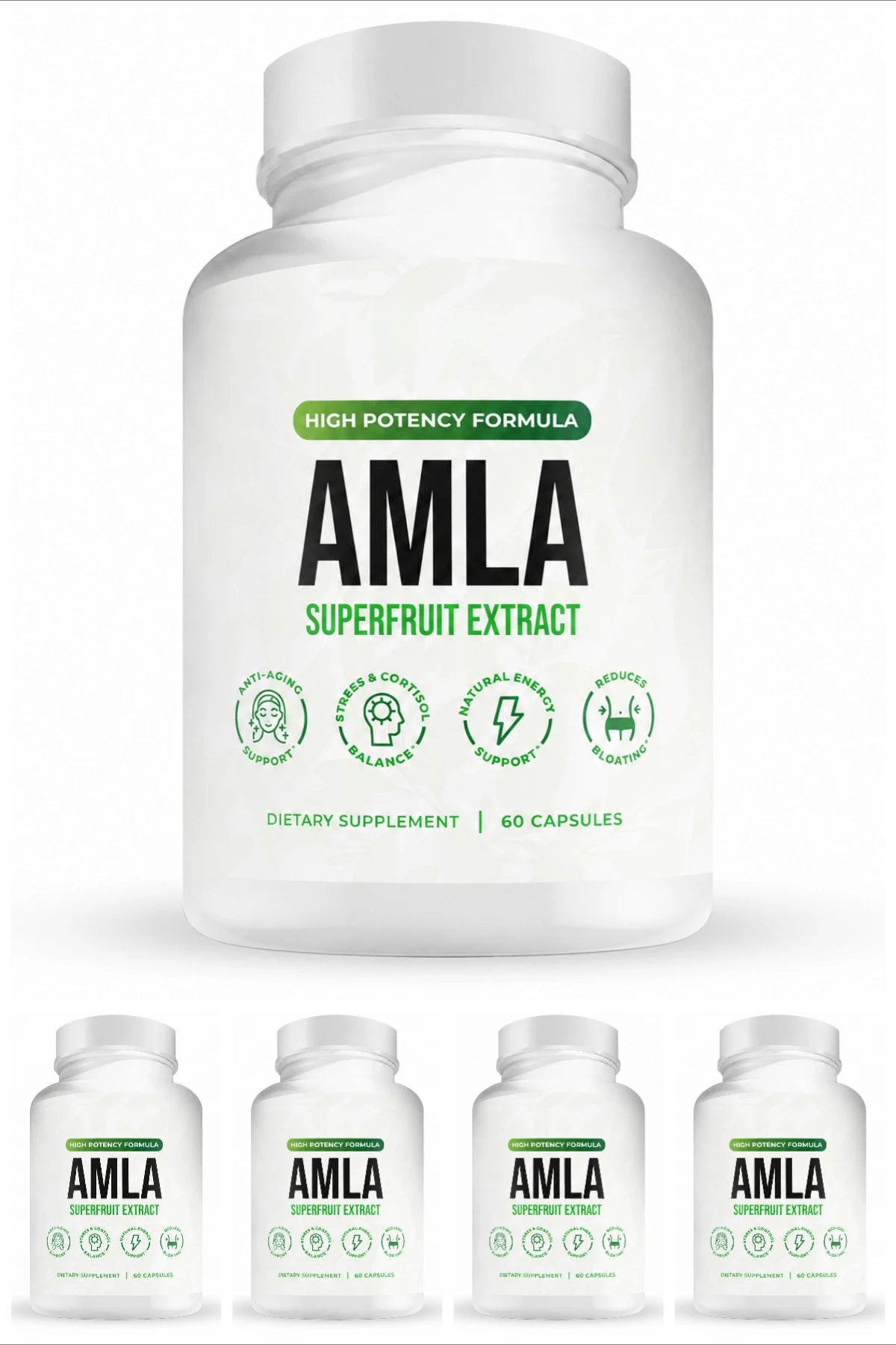 Amla Fruit Extract 1000mg Capsules Superfruit Supplement Energy Support 60 Capsules 30 Servings Vegan Non-GMO Gluten Free