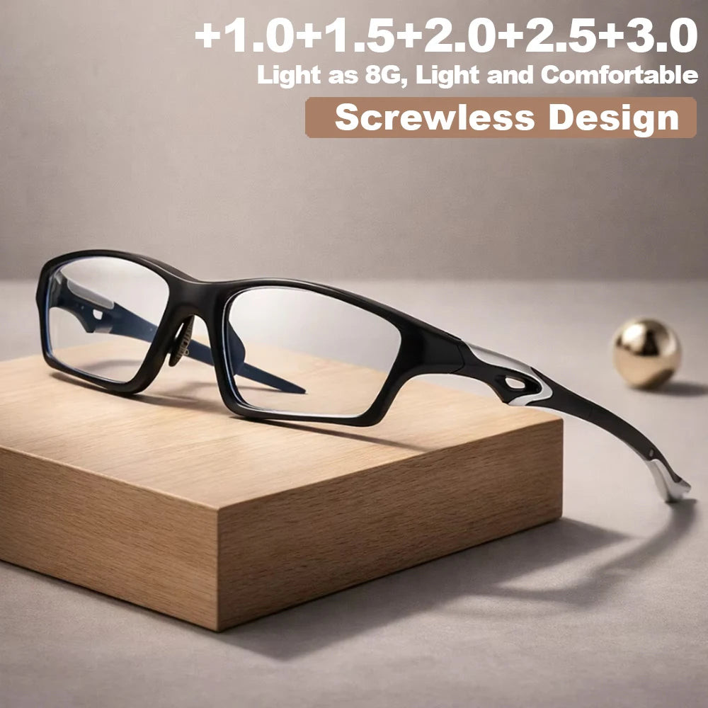 1pc Men TR90 Bifocal Anti Blue Light Reading Glasses Photochromic Presbyopic Sports Glasses for Outdoor Fishing Daily Use