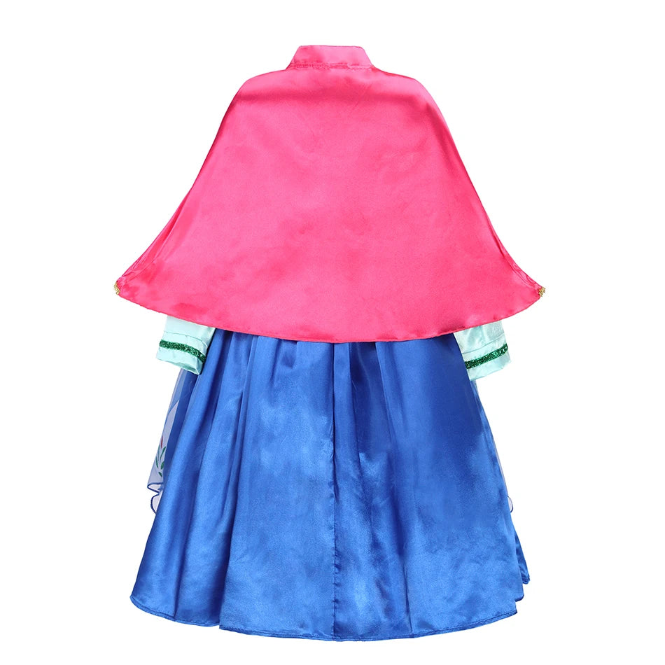 Halloween Birthday Carnival Princess Costume Dress Elsa Anna Snow White Aurora Moana Rapunzel Mermaid Belle for Girls 2-8Y