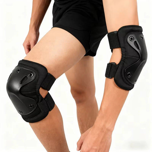 4Pcs Tactical Knee & Elbow Pads Set,Outdoor Protective Gear for Cycling, Mountaineering, Hiking & All Outdoor Sports