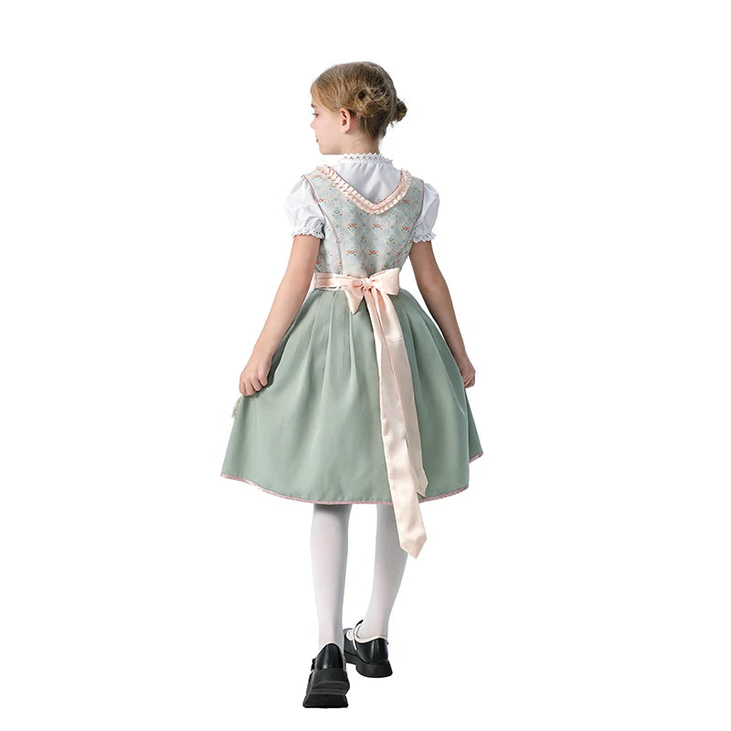 Girls Halloween Costume Bavaria Children's Clothing German Oktoberfest Munich Farm Pastoral Dress Flower Girl Outfit