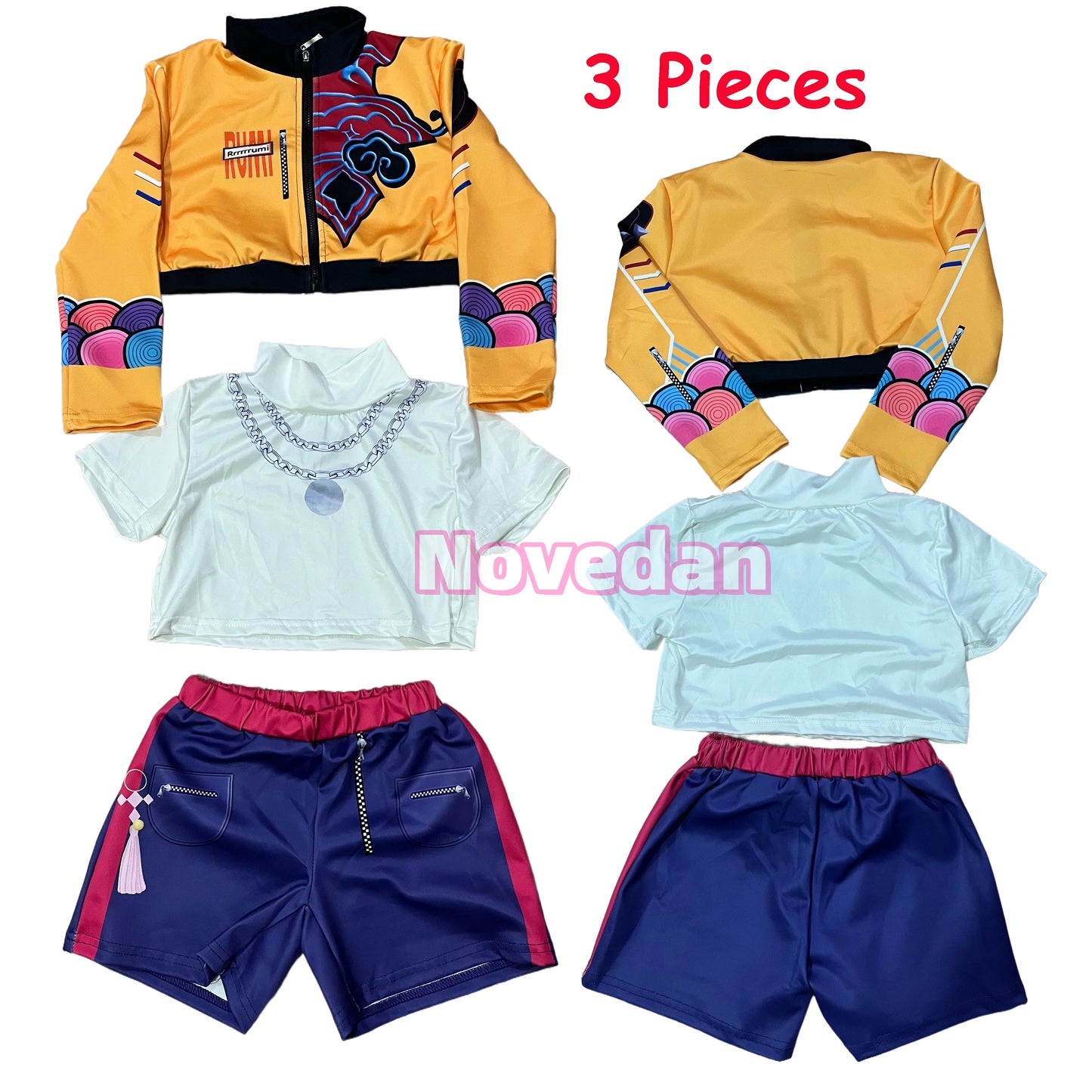 Cool Girl Cosplay Golden Costume Kids 3D Print Idol Group Singing Stage Performance Costume Child Halloween Party Clothes Suit