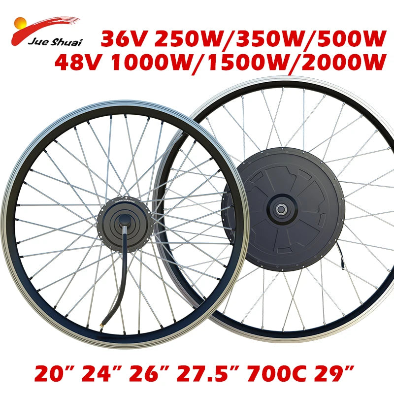 250W 350W 500W High Spedd Ebike Hub Motor & Assembled Wheel 20-29Inch 700C Tyre Electric Bicycle  Rotary Cassette Ebike Kit