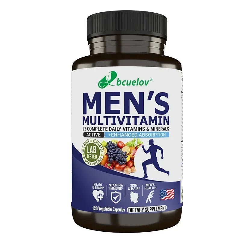 Men’s Multivitamin & Mineral Capsules, High Absorption Antioxidant Supplement for Energy, Immune, Bone, Skin & Overall Wellness