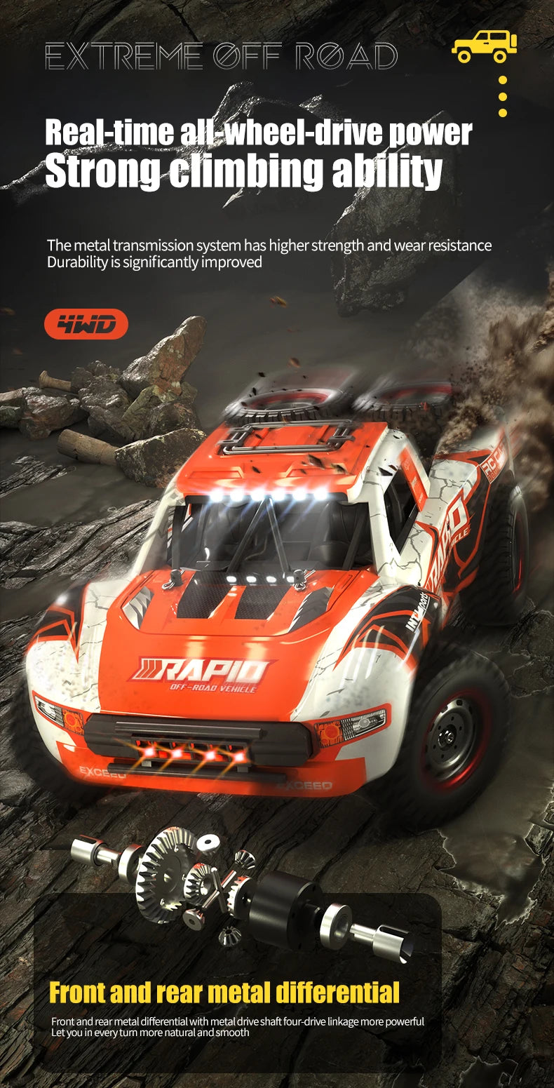 1/14 Q130 RC Car Desert  4WD Off-road Truck 2.4G High Speed Car Racing Drift Remote ControlVehicle Toys For Boys Children