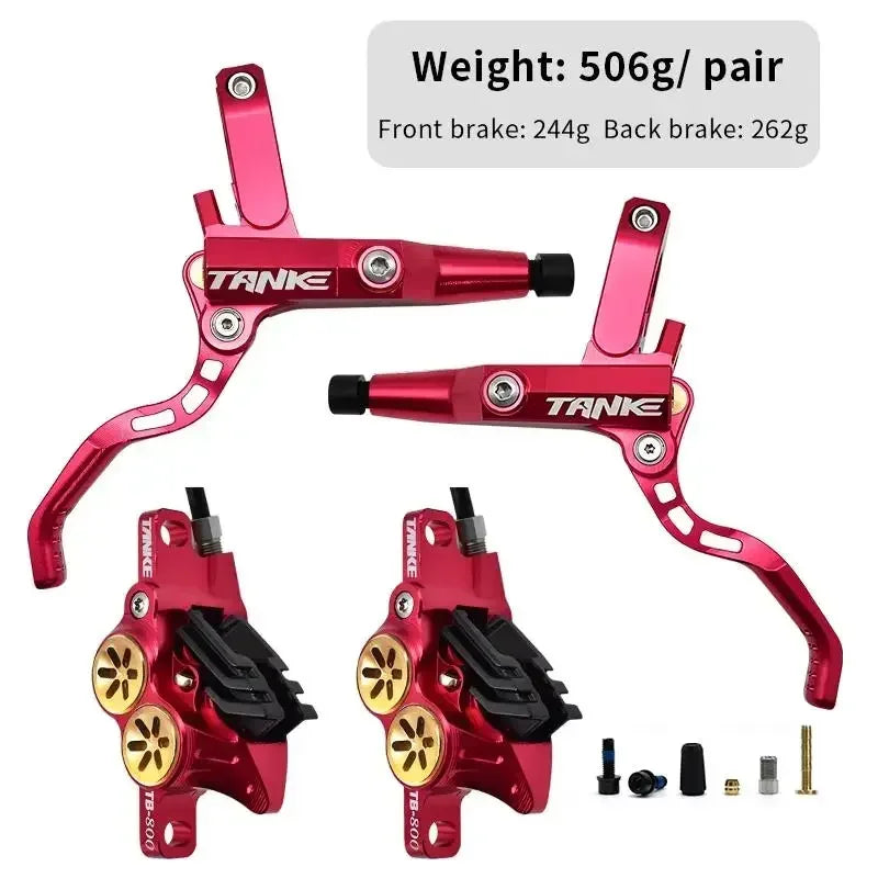TANKE MTB 4-piston hydraulic disc brake 900/1700mm, 4-piston brake pad in resin, oil pressure AM DH road MTB ultra-light disc br