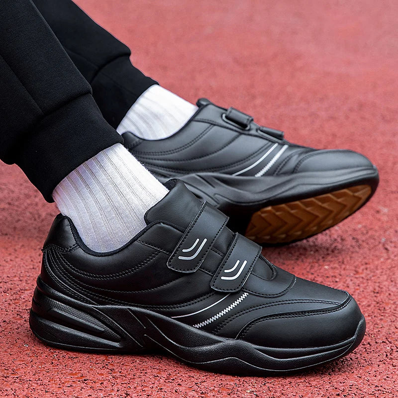 Large Size 48 White Casual Sneakers Men Comfy Leather Lightweight Men's Sports Shoes Outdoor Non-slip Walking Shoes Man Trainers