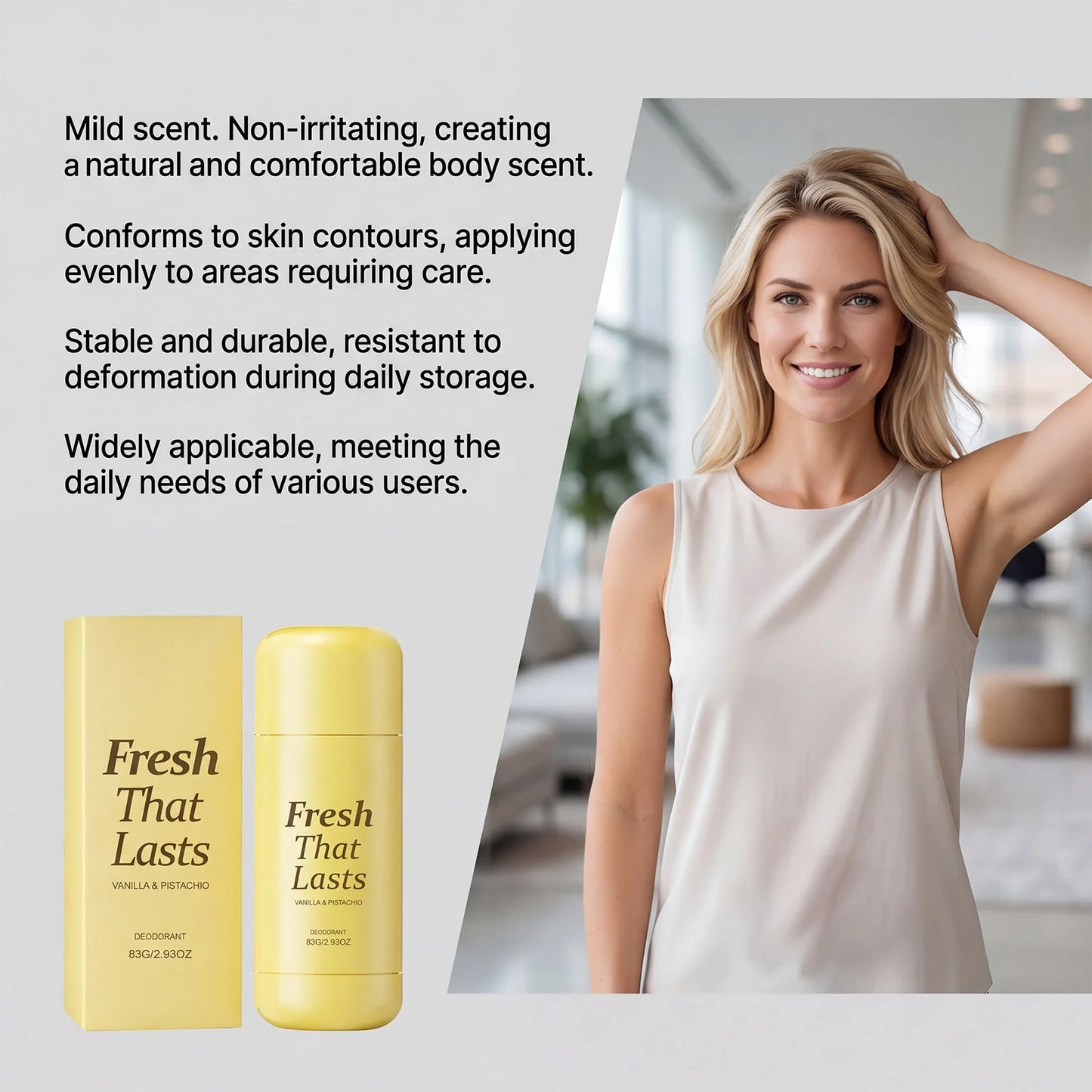 Vanilla Deodorant Stick Armpit Antiperspirant Odor Eliminator Brightening Skin Care Products Kojic Acid Turmeric Deodorant 83g