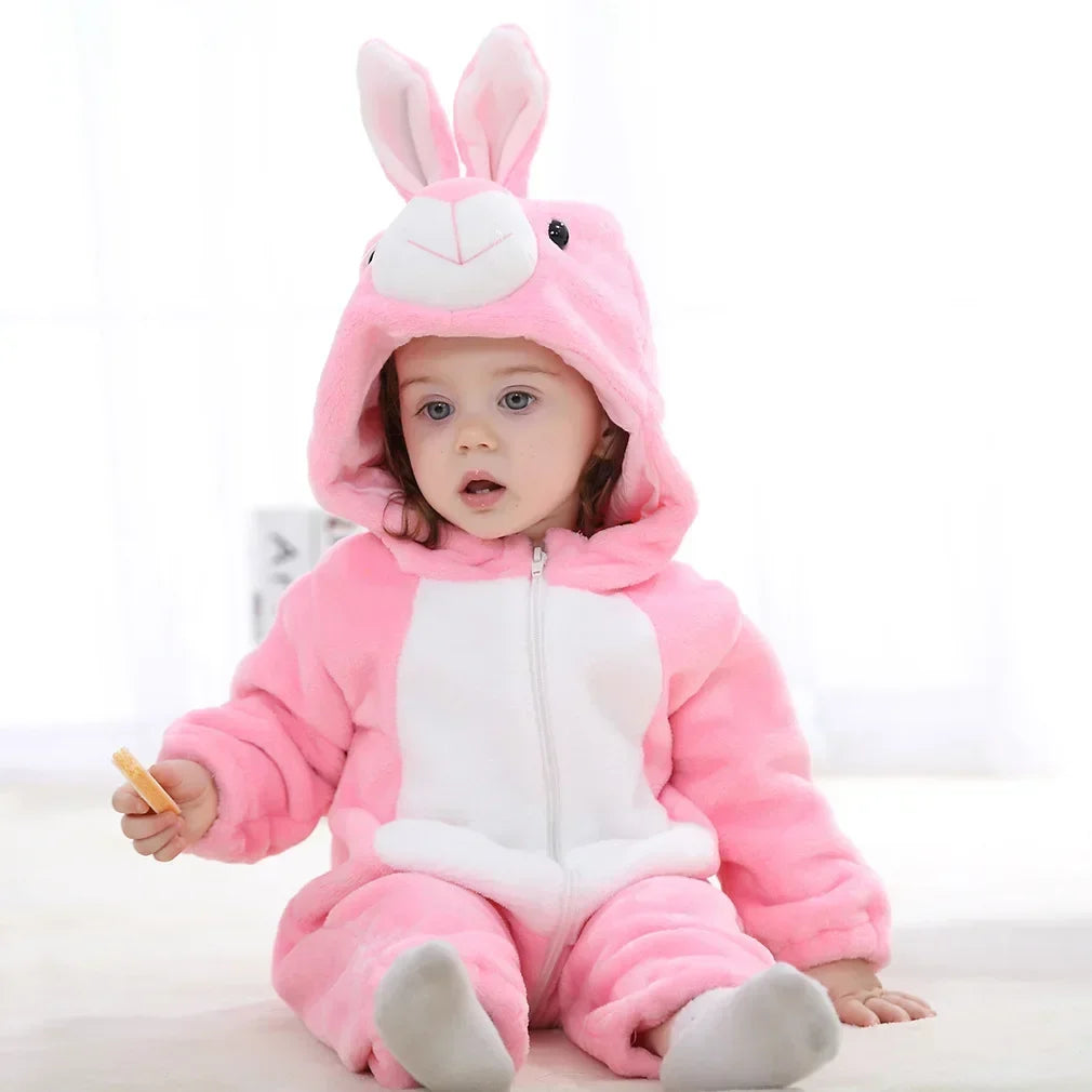 Newborn Baby Deer Animal Cartoon Romper Clothes Girls Pajamas Long Sleeve Hooded Onesies Infant Boys Costumes For Christmas