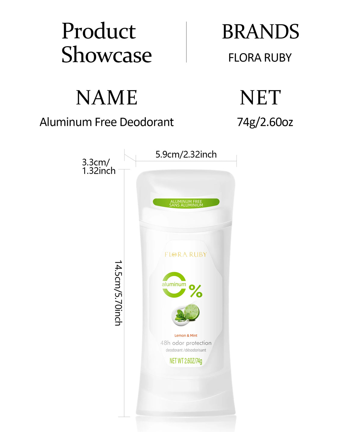 2PCS/Set Body Odor Remover，Deodorant stick，Aluminum Free，48H Natural Flower Scent Deodorize, Long Lasting and Refreshing Dryness