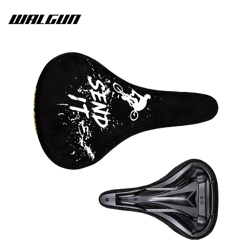 WALGUN BMX Bicycle Saddle Dirt Jump Cruiser Bike Seat with Embroidery Freestyle Racing Dowbhill Saddle MTB 265*170 Cycling Parts