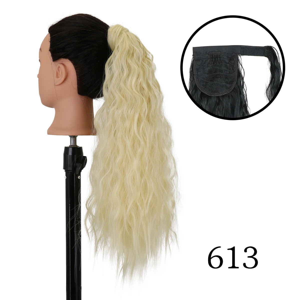 LANSA Synthetic Long Curly Ponytail Natural Puff Wrap Around Clip In Ponytails Hair Extensions Black Brown Ponytail For Women