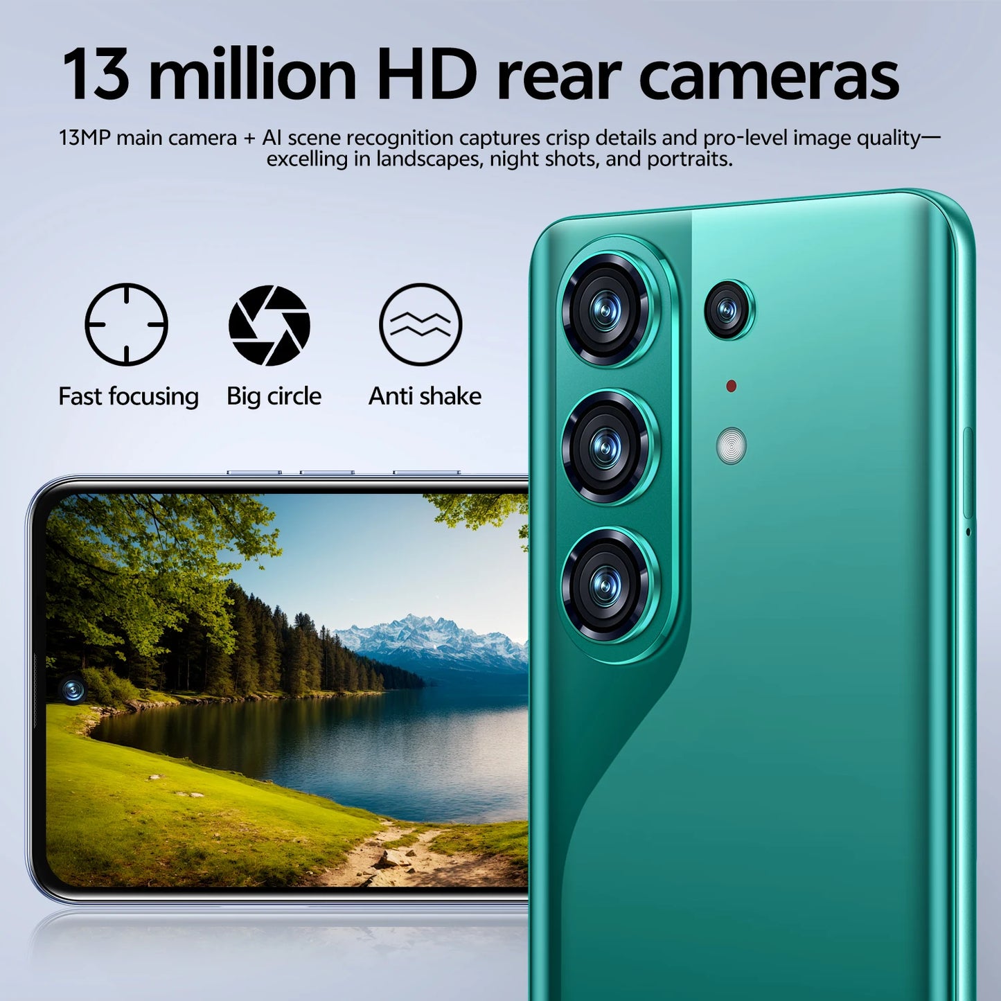 IVMI Global Camon50 Pro Smartphone Android10.0 3GB+16GB 6.85'' Dual SIM GPS Face Unlock 4G Network Curved Screen Mobile Phones