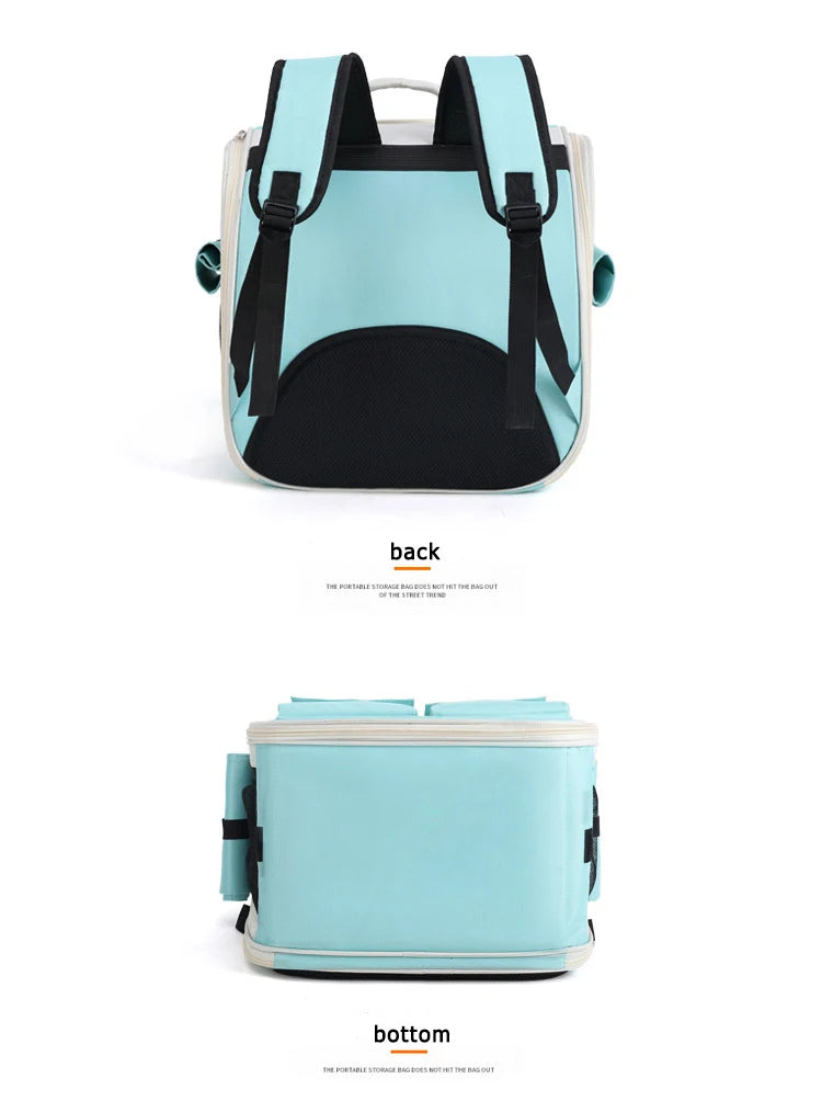 Ventilation Large Capacity Cat Carrier Backpack Adjustable Strap Pet Carrying Bag Foldable Cat Backpack for Outdoor Travel Pet