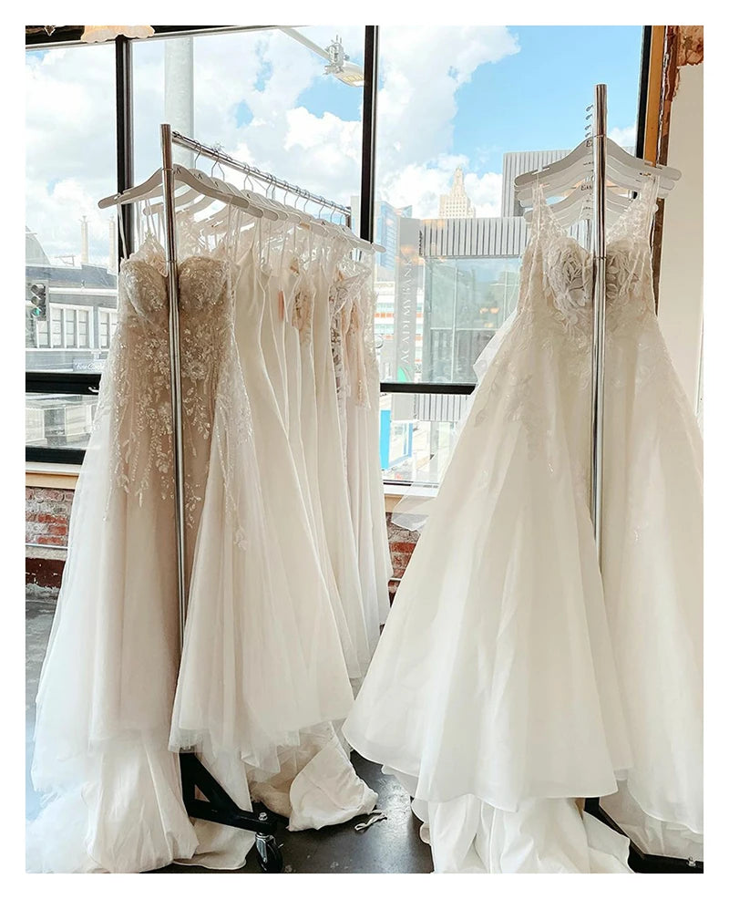 LORIE Sexy A-line Lace Appliques Wedding Dress Luxury Princess Sweetheart Wedding Gowns Backless Bride Gown Customized2025