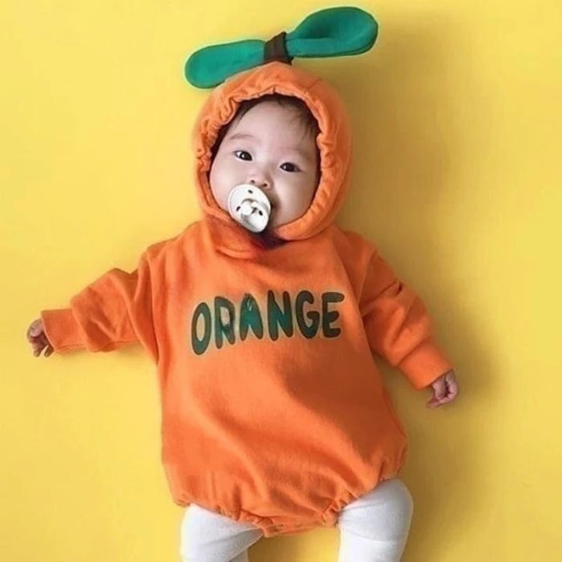 HoneyCherry Autumn Baby Red Romper Baby Fruit Crawling Suit Bodysuit Newborn Baby Clothes