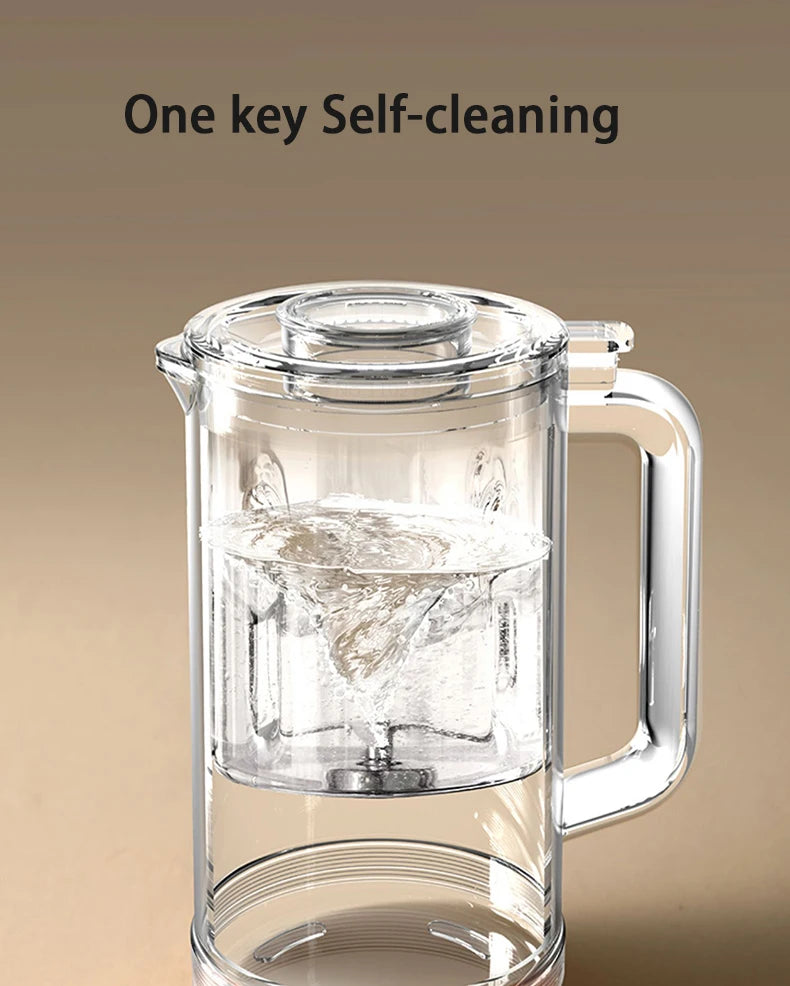 1500ml Multi-Function Electric Soy Milk Maker with Large Touchscreen Display, 10-Blade Mixer, Blender, and Nut Milk Maker
