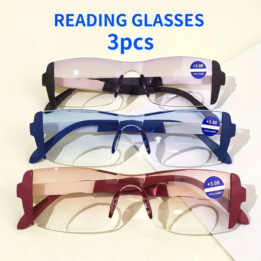 3pcs Stylish Colorful Reading Glasses for Men and Women Vision Correction with +1.0 to +4.0 Fashionable Lightweight For Reading