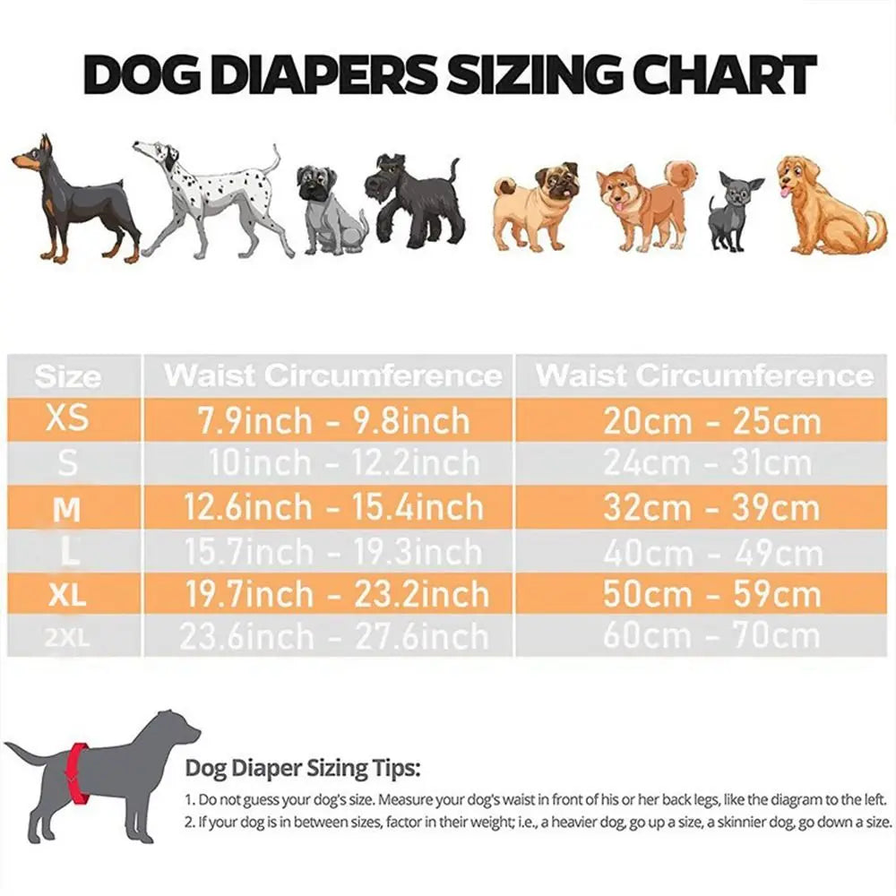 Female Pet Dog Sanitary Pants with 3 Diapers Dog Physiological Pants Menstrual Period Underwear Briefs Easy To Wear