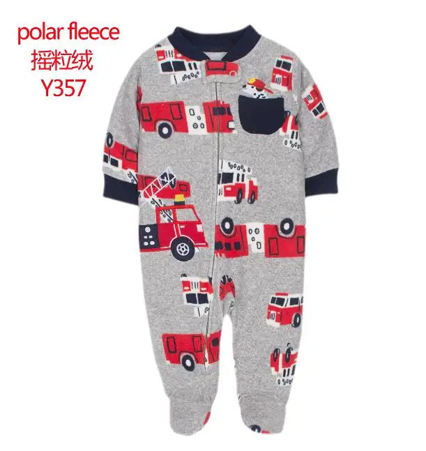 New Hot Polar Fleece Pajamas Baby Winter Romper Cover All Jumpsuits Newborn Boys Clothing Little Girl Fall Clothes Toddler 0-12M