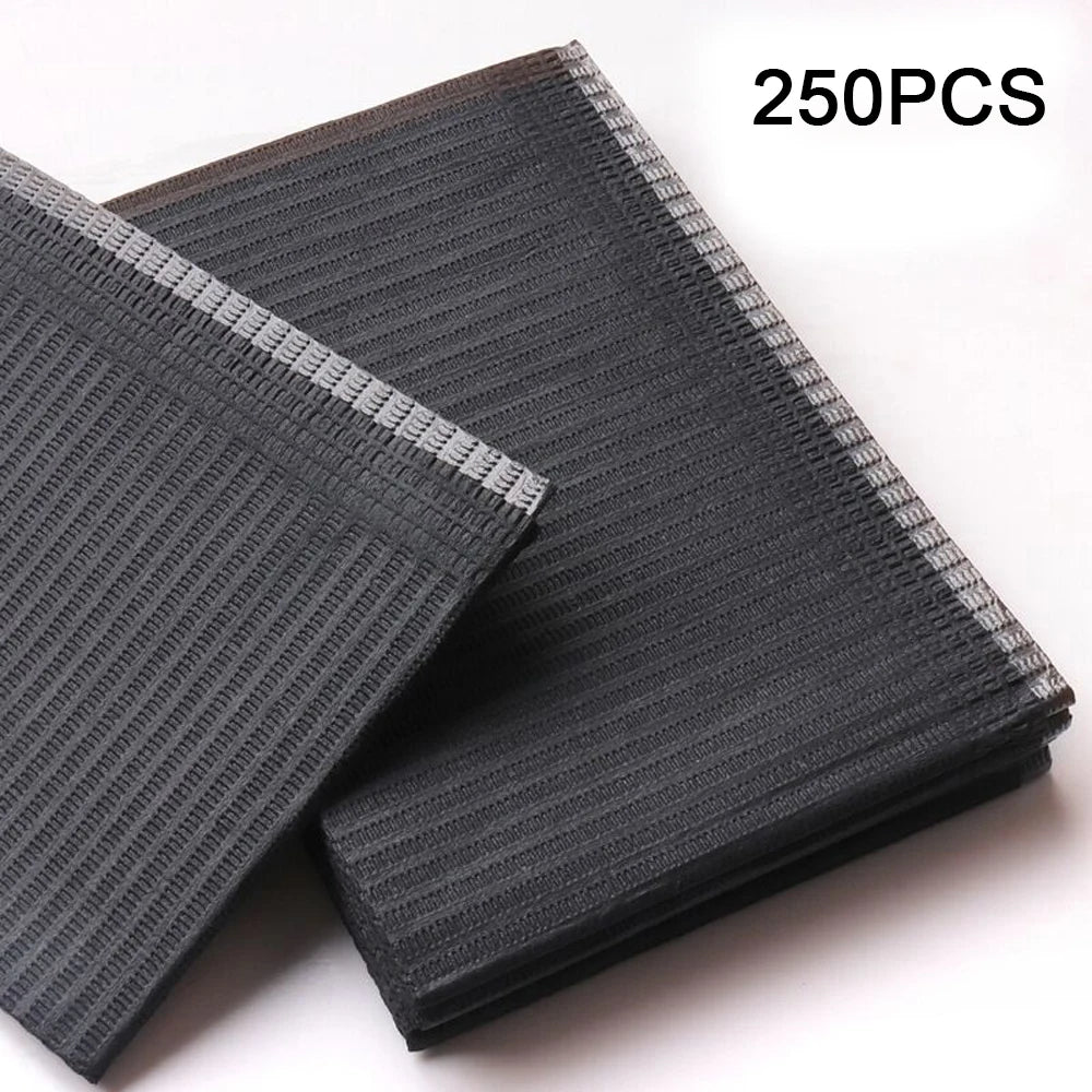 250/125/50/5pcs Black Tattoo Bibs Cleaning Wipes Pad Disposable Dental Tattoo Waterproof Sheets Paper Tattoo Accessories