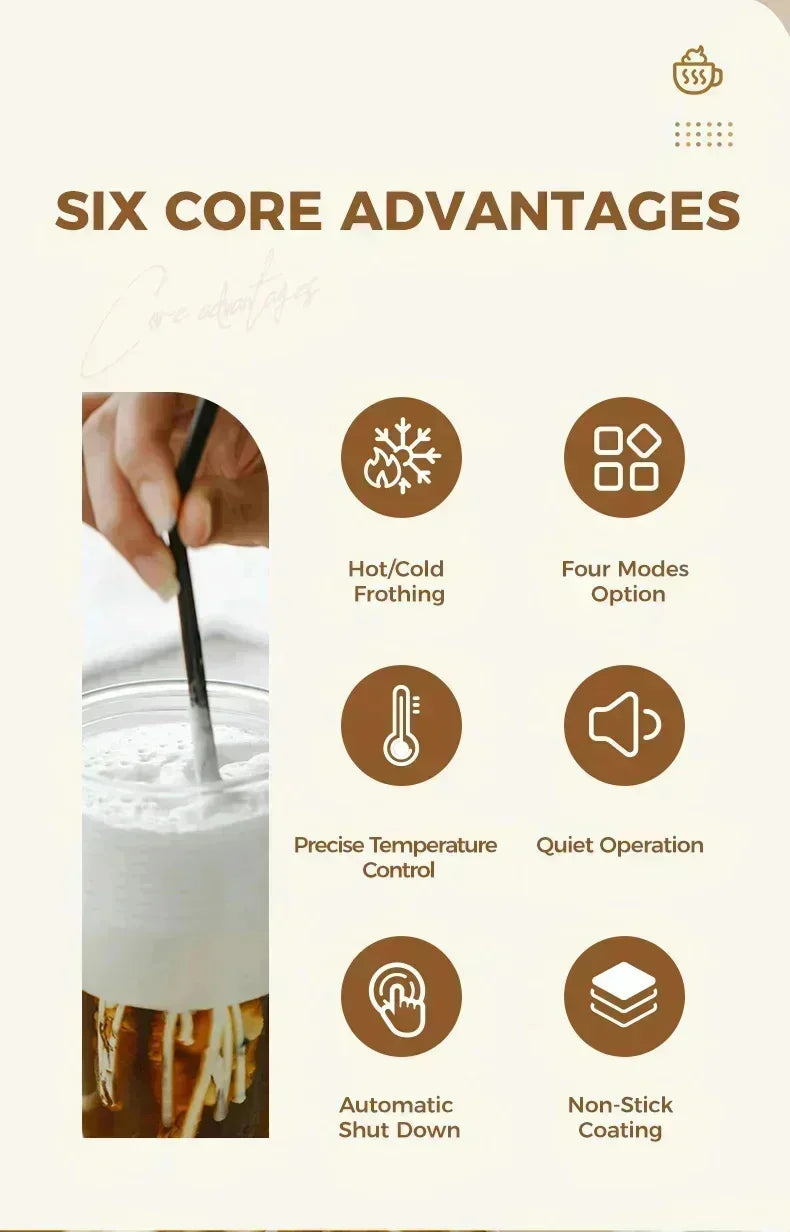 220V 240ml 4in1 Electric Milk Frother Home Automatic Milk Frother Italian Coffee Machine Milk Frother Hot And Cold Mixing Cup