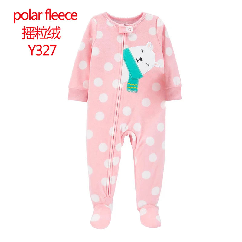 New Hot Polar Fleece Pajamas Baby Winter Romper Cover All Jumpsuits Newborn Boys Clothing Little Girl Fall Clothes Toddler 0-12M