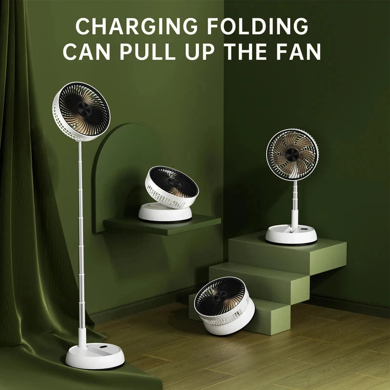 2026 Remote control retractable folding vertical fan USB outdoor camping convenient fan 180 °+90 ° shaking 8-inch desktop fan