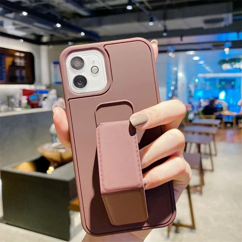Magnetic Kickstand Hand Strap Case for IPhone 16 15 14 13 12 11 Pro Max Plus 16Pro 15Pro IPhone16 ProMax Stand Cover Accessories