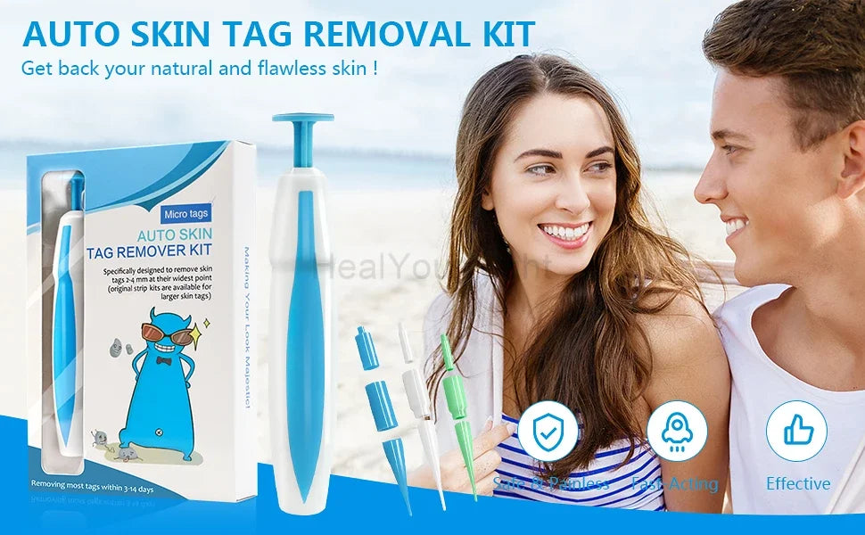 3 IN 1 Auto Micro Skin Tag Remover Device Standard And Micro Skin Tag Removal Kit Adult Mole Wart Remover Face Care Beauty Tools