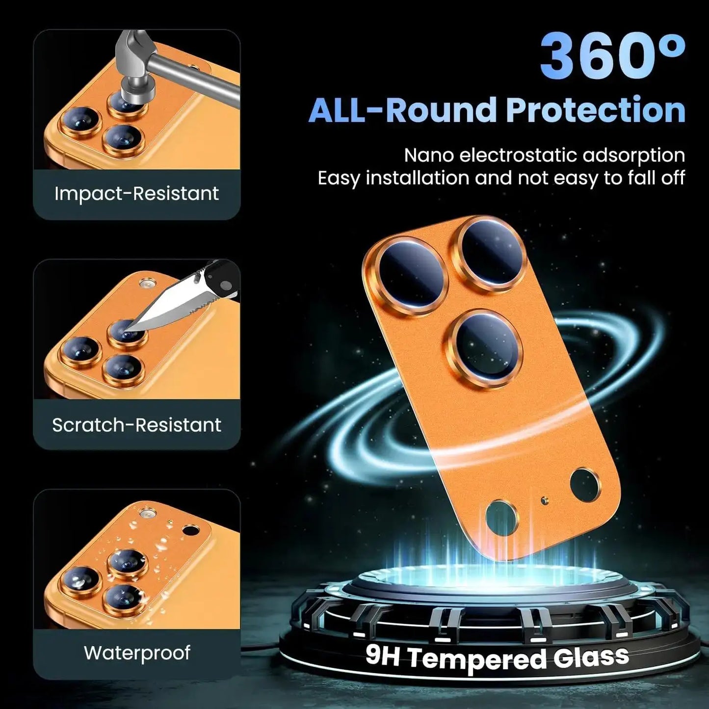 For IPhone 17 Pro Max Camera Lens Protector [Strong Adsorption][Case-Friendly] Metal Tempered Glass Ziai Camera Screen Cover