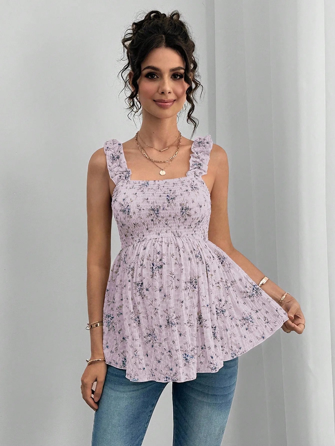 Maternity Clothing Spring and Summer New Printed Suspenders Maternity Top Square Collar A Word Maternity Vest Pregnancy Shirt