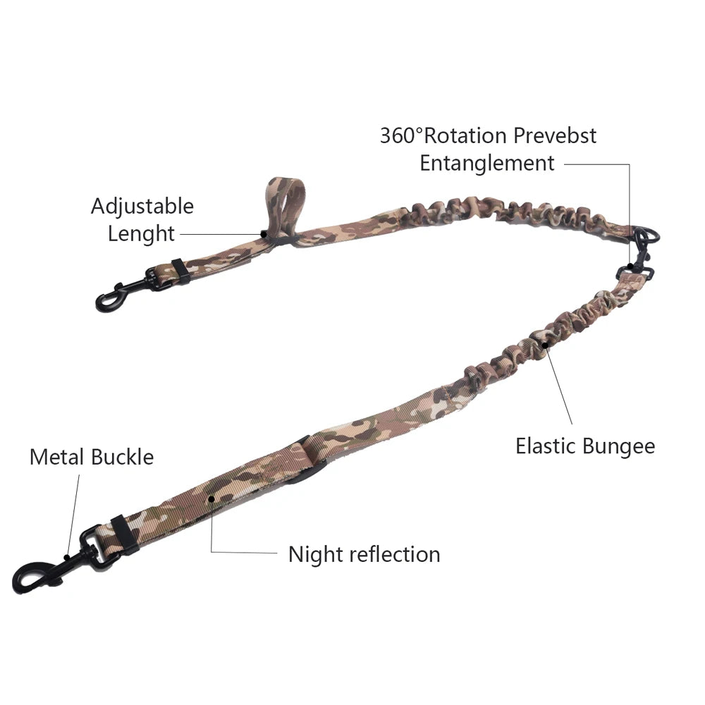 Tactical Dog Harness Adjustable Traning Dog Harness Leash Sets with Storage Bag for Large Dog Control Handle Cat Harness
