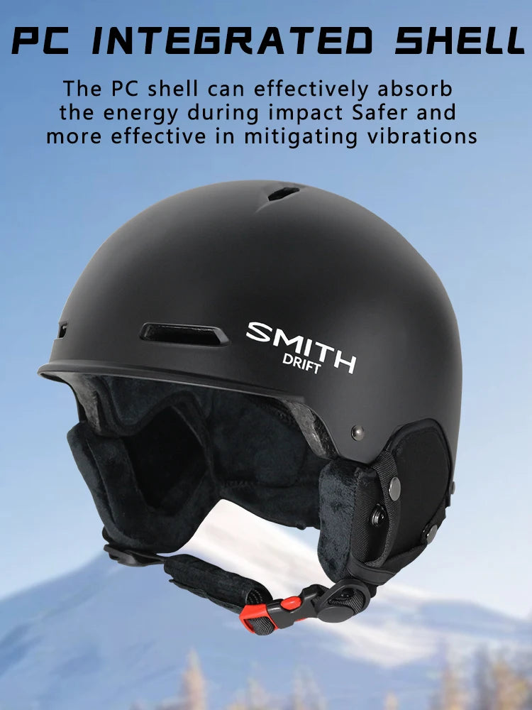 SMITH DRIFT Ski helmet overall molded ABS+PC+EPS high-quality ski helmet, outdoor sports, snowboard and skateboard safety helmet