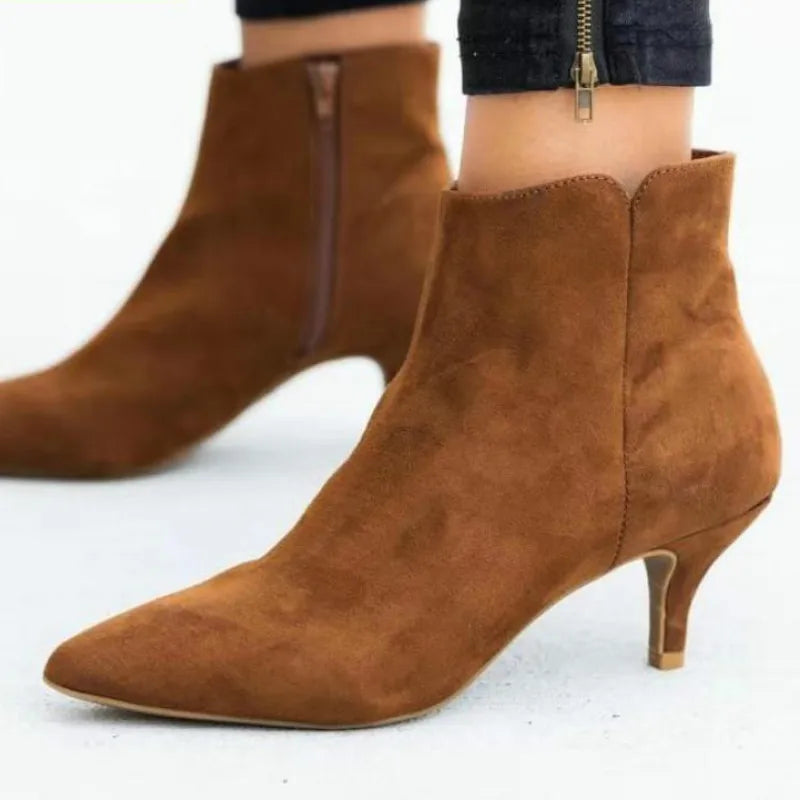 NEW Women's Ankle Boots Leopard Women Pointed Toe Ladies Chunky High Heel Female Shoes Woman Footwear Plus Size 35-43 Snake
