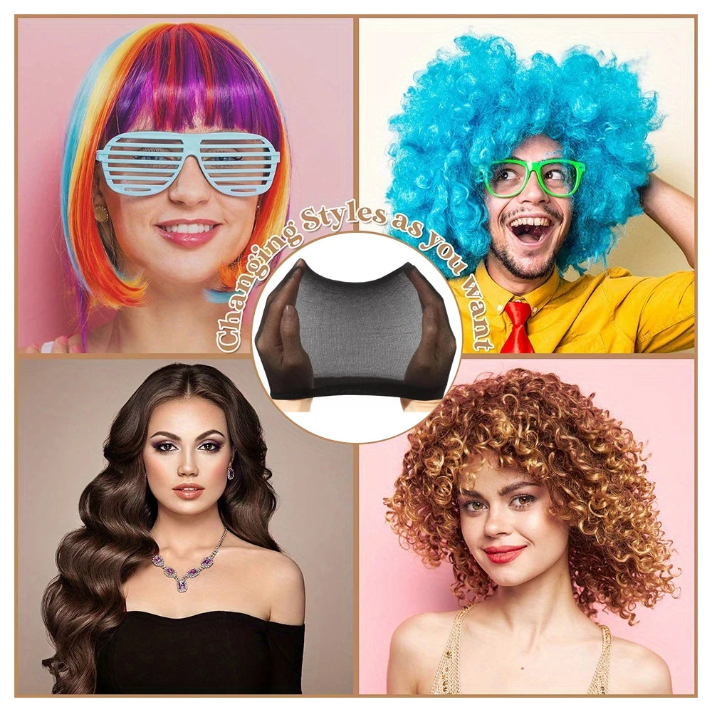 4/20pcs Black Wig Cap Elastic Breathable Invisible Wig Caps Perfect For Professional Use,2pcs/Pack