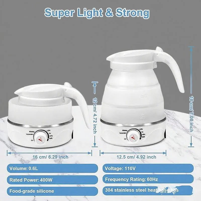 Baby Food Grade Silicone Portable Electric Kettle Folding Kettle Automatic Power-Off Electric Automatic Kettle  for Home Trip